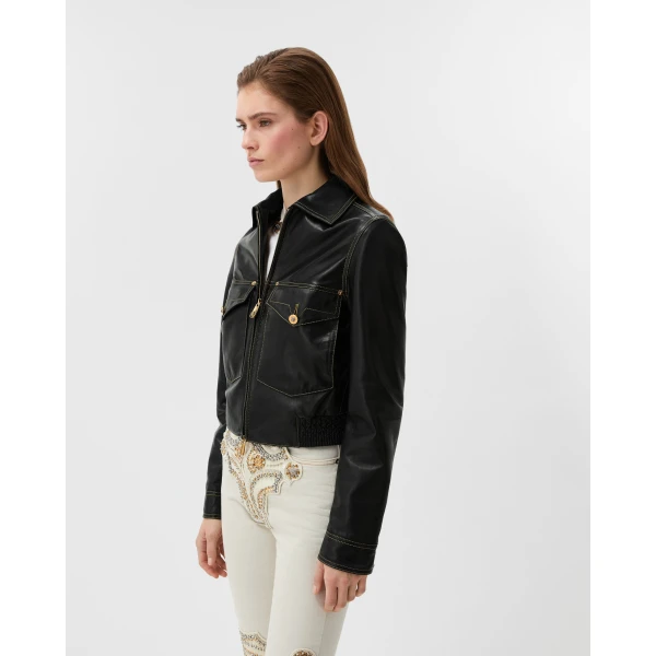 Versace Nappa Blouson in Black, view 4 | Leather Jackets