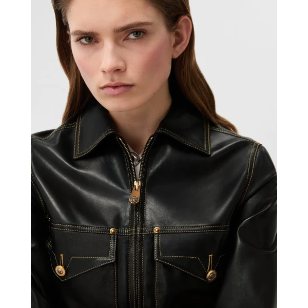 Versace Nappa Blouson in Black, view 5 | Leather Jackets