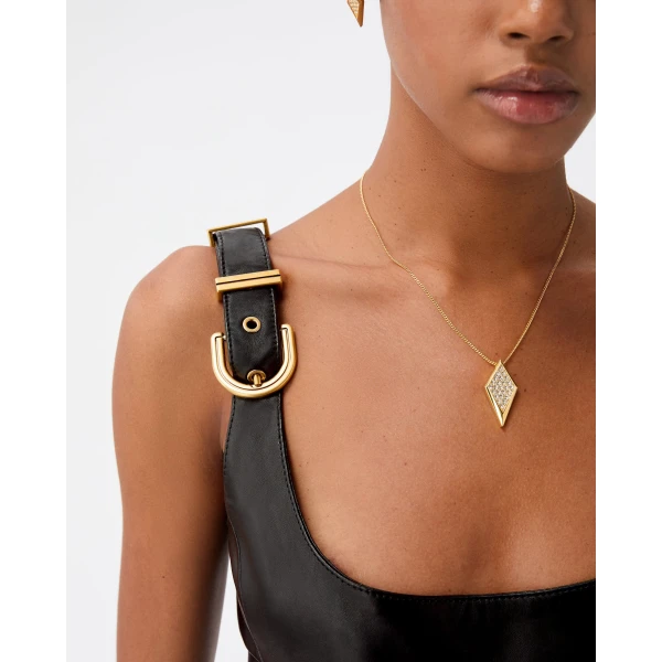 Versace Nappa Midi Dress in Black, view 5 | Midi Dresses
