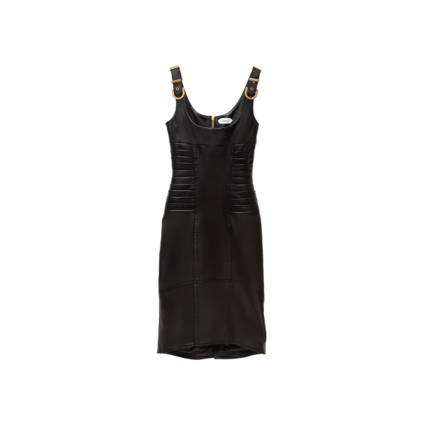 Nappa Midi Dress in Black