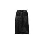 Versace Nappa Midi Skirt in Black | Leather Skirts | Coveti