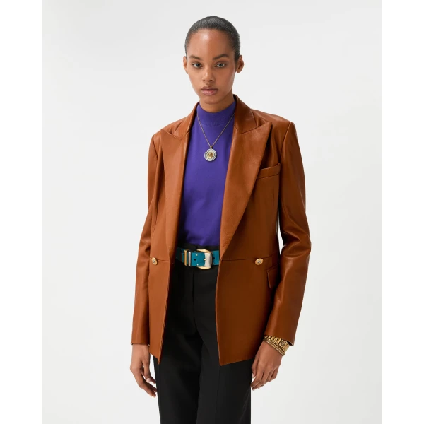 Versace Nappa Plongé Blazer in Brown, view 2 | Blazers