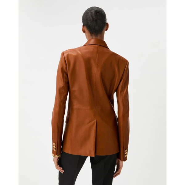 Versace Nappa Plongé Blazer in Brown, view 3 | Blazers