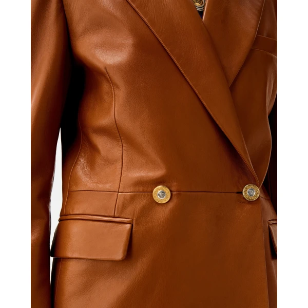 Versace Nappa Plongé Blazer in Brown, view 4 | Blazers
