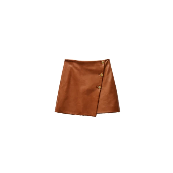 Nappa Plongé Mini Skirt in Brown