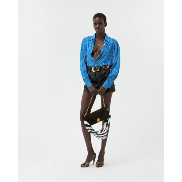 Versace Nappa Shorts in Black, view 2 | Shorts