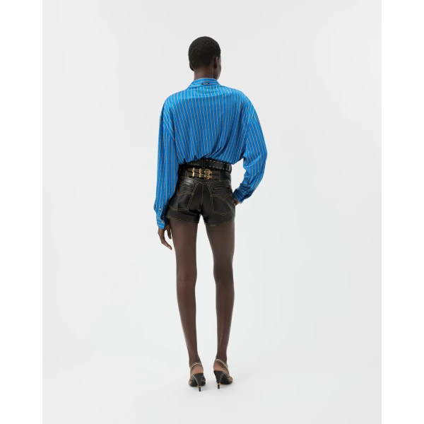 Versace Nappa Shorts in Black, view 3 | Shorts