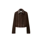 Versace Nappa and Suede Blouson in Brown | Leather Jackets | Coveti