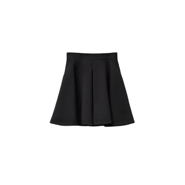 Natté Wool Mini Skirt in Black