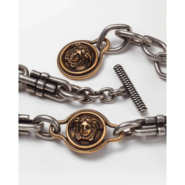 Versace Novantatré Bracelet in Silver and Gold, view 3 | Bracelets