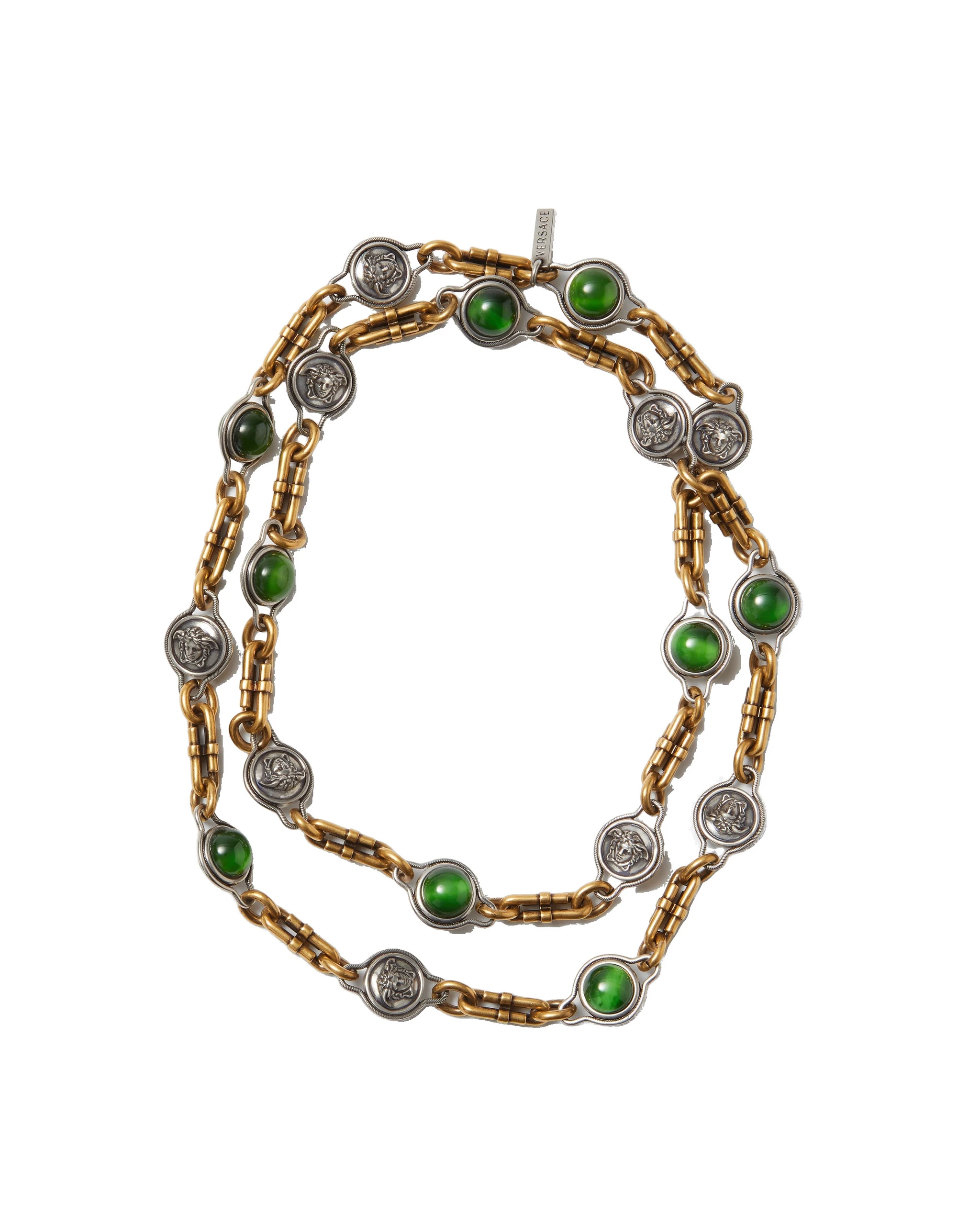Versace Novantatré Long Necklace in Green and Gold Versace Novantatré Long Necklace in Green and Gold | Necklace | Coveti
