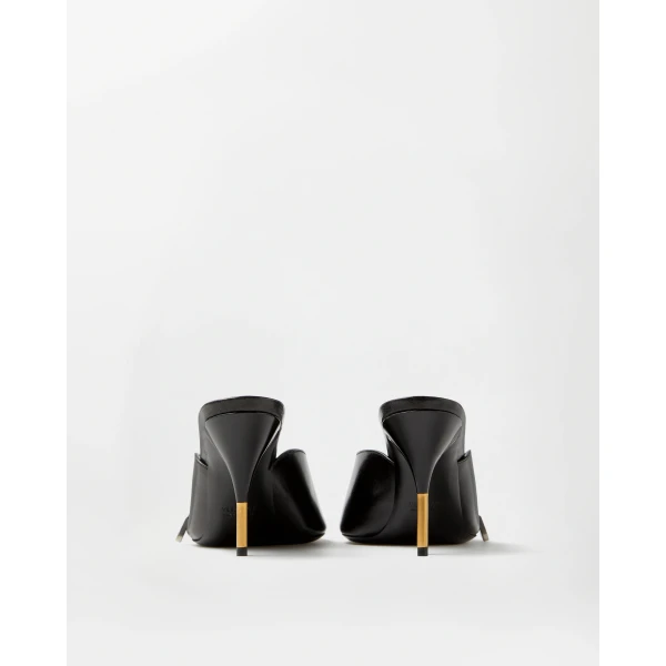 Versace Nyx Leather Mules 80 mm in Black, view 5 | Mules