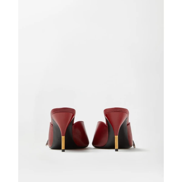 Versace Nyx Leather Mules 80 mm in Burgundy, view 5 | Mules