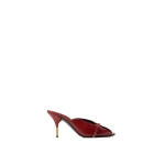 Versace Nyx Leather Mules 80 mm in Burgundy | Mules | Coveti