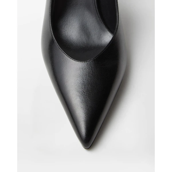 Versace Nyx Leather Slingbacks 80 mm in Black, view 5 | Heels