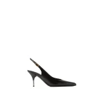 Versace Nyx Leather Slingbacks 80 mm in Black | Heels | Coveti