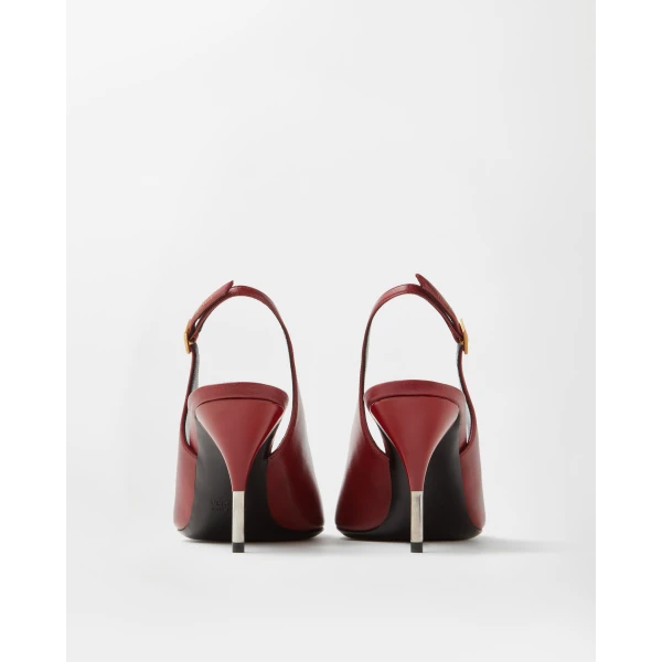 Versace Nyx Leather Slingbacks 80 mm in Burgundy, view 5 | Heels