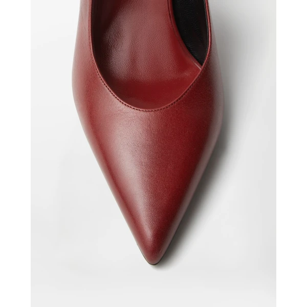 Versace Nyx Leather Slingbacks 80 mm in Burgundy, view 6 | Heels