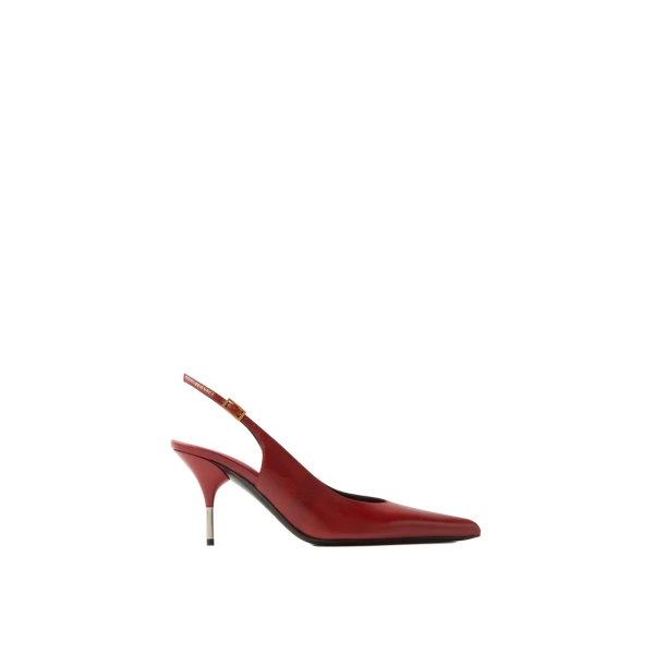 Nyx Leather Slingbacks 80 mm in Burgundy