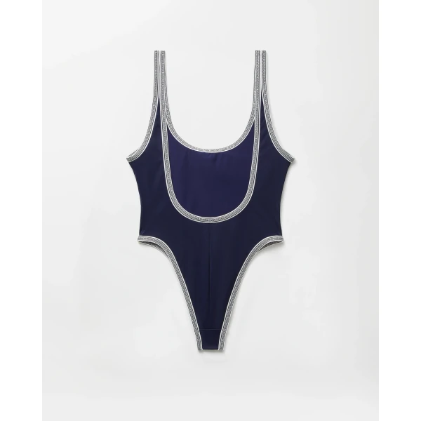 Versace One-Piece Swimsuit in Blue, view 4 | Swimsuits