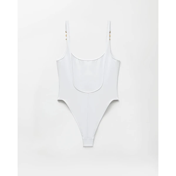 Versace One-Piece Swimsuit in White, view 4 | Swimsuits