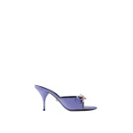 Versace Opera Bow Patent Mules 85 mm in Lilac | Mules | Coveti