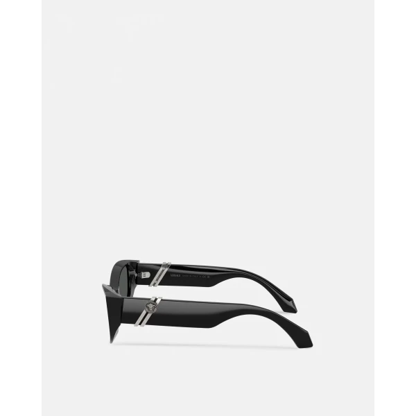 Versace Peggy Cat-Eye Sunglasses in Black, view 3 | Sunglasses