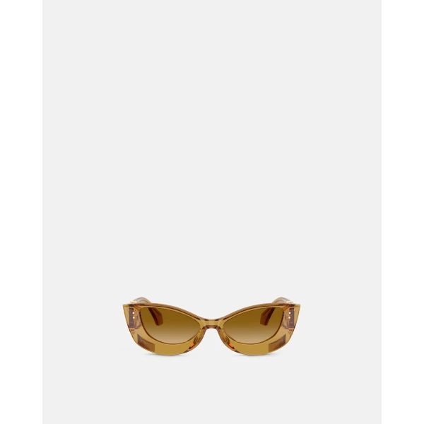 Versace Peggy Cat-Eye Sunglasses in Transparent Yellow, view 2 | Sunglasses