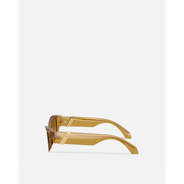 Versace Peggy Cat-Eye Sunglasses in Transparent Yellow, view 3 | Sunglasses