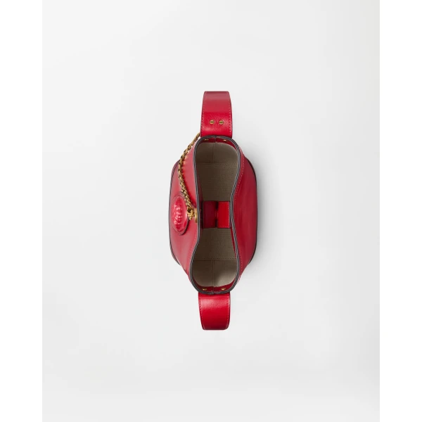Versace Pivot Mini Leather Bucket Bag in Red, Ref. 1RF1J, view 4 | Bucket Bags
