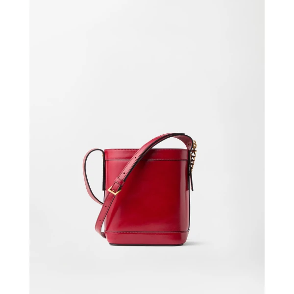 Versace Pivot Mini Leather Bucket Bag in Red, Ref. 1RF1J, view 5 | Bucket Bags