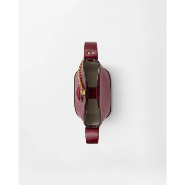 Versace Pivot Mini Leather Bucket Bag in Red, Ref. 1RH8J, view 5 | Bucket Bags