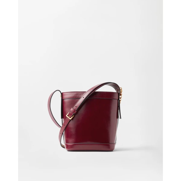 Versace Pivot Mini Leather Bucket Bag in Red, Ref. 1RH8J, view 6 | Bucket Bags