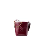Versace Pivot Mini Leather Bucket Bag in Red, Ref. 1RH8J | Bucket Bags | Coveti