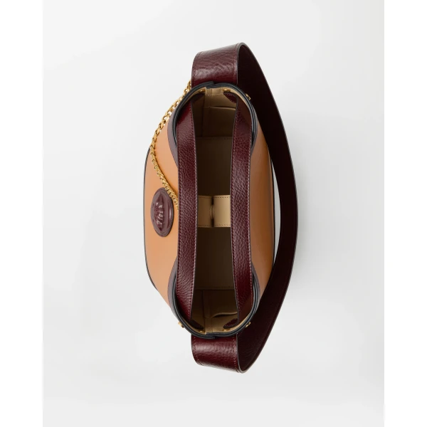 Versace Pivot Small Leather Bucket Bag in Brown, Ref. 1A17451, view 4 | Bucket Bags
