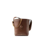Versace Pivot Small Leather Bucket Bag in Brown, Ref. 1A19197 | Bucket Bags | Coveti