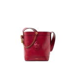 Versace Pivot Small Leather Bucket Bag in Red, Ref. 1A17453 | Bucket Bags | Coveti