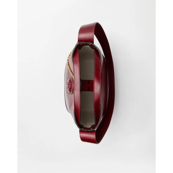 Versace Pivot Small Leather Bucket Bag in Red, Ref. 1A19197, view 5 | Bucket Bags