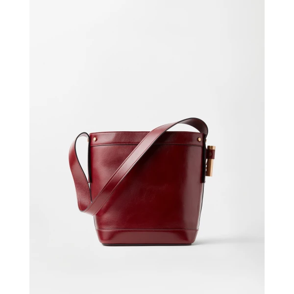 Versace Pivot Small Leather Bucket Bag in Red, Ref. 1A19197, view 6 | Bucket Bags