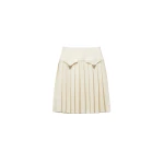 Versace Pleated Wool Midi Skirt in White | Pleated Skirts | Coveti