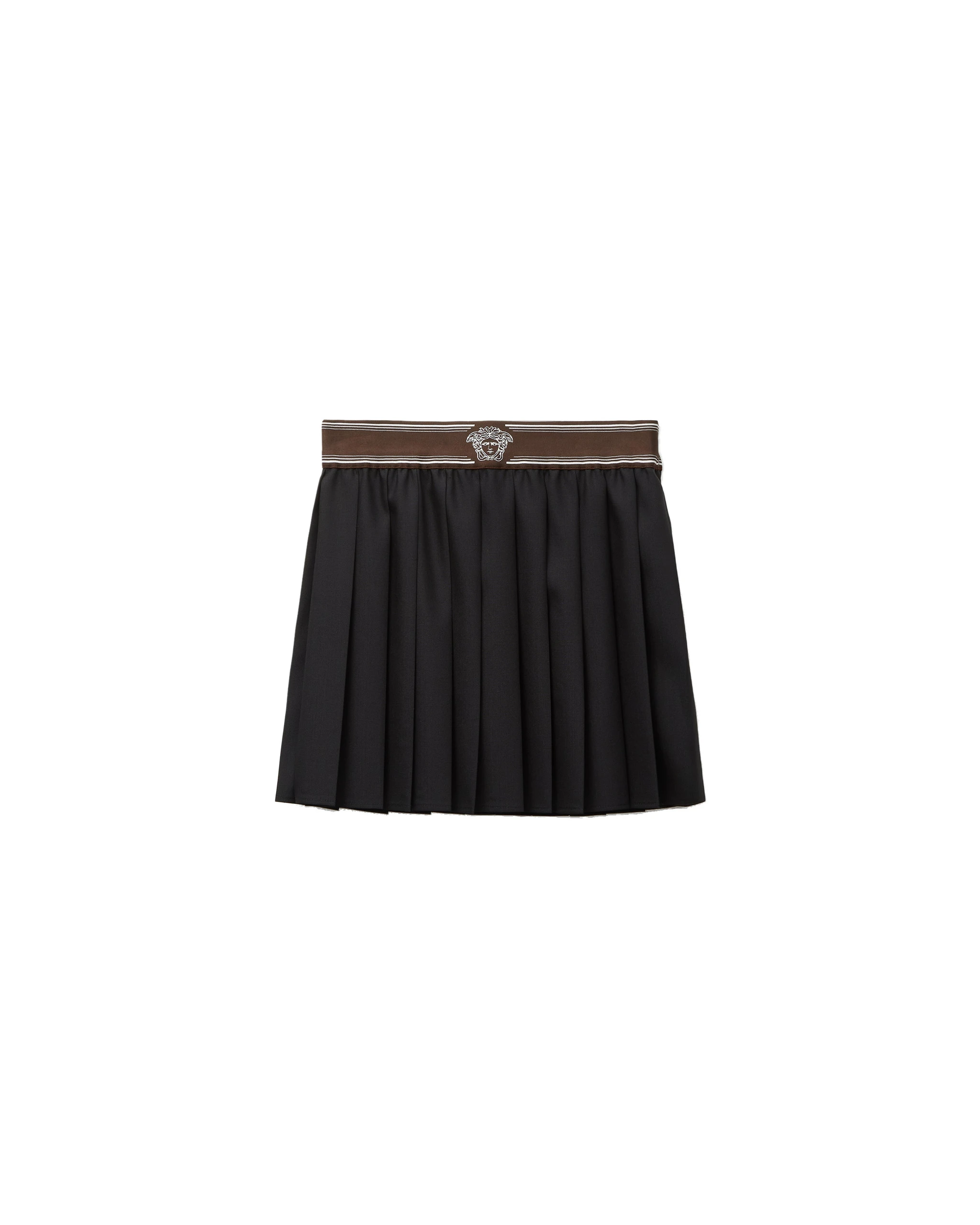 Versace Pleated Wool-Mohair Mini Skirt in Black Versace Pleated Wool-Mohair Mini Skirt in Black | Pleated Skirts | Coveti