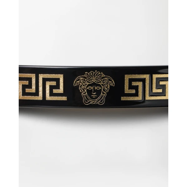 Versace Plex Hair Clip in Black, view 2 | Hair Accessories