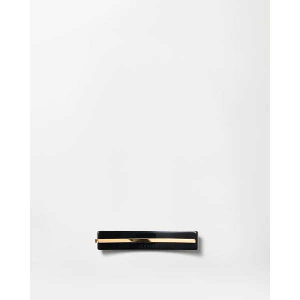 Versace Plex Hair Clip in Black, view 3 | Hair Accessories