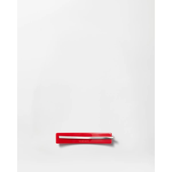 Versace Plex Hair Clip in Red, view 3 | Hair Accessories