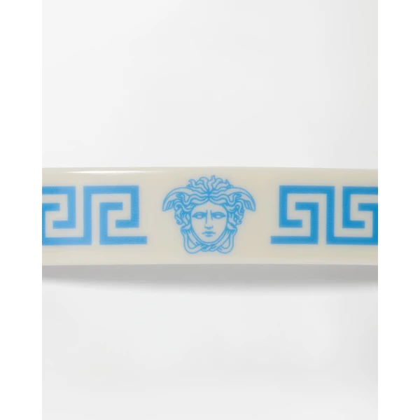 Versace Plex Hair Clip in White and Blue, view 2 | Hair Accessories