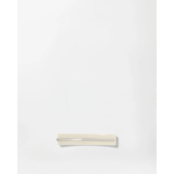 Versace Plex Hair Clip in White and Blue, view 3 | Hair Accessories