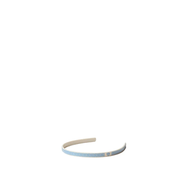 Versace Plex Headband in White and Blue | Hair Accessories | Coveti