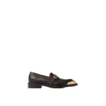 Versace Primo Leather Loafers in Brown and Gold | Loafers | Coveti