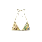 Versace Printed Bikini Top in Yellow | Bikini | Coveti