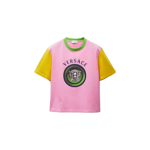 Printed Cotton-Jersey T-Shirt in Pink